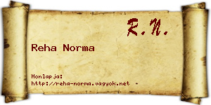 Reha Norma névjegykártya